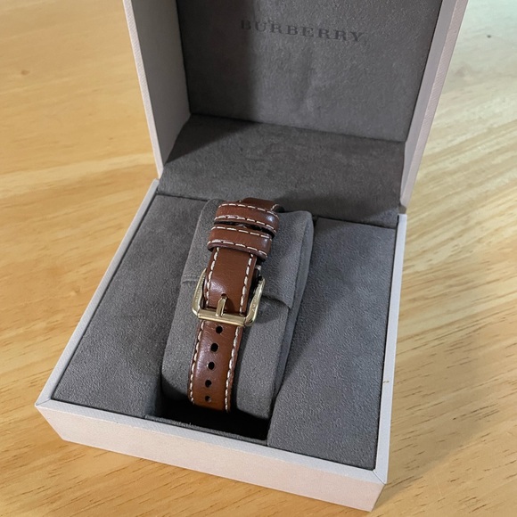 Burberry Gold Case Brown Strap Watch